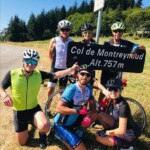 photo de groupe au sommet du col de Montreynaud - séjour vélo San Farcio